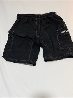 AXO Black Men's Medium Mountain Bike Fully Lined 2 Pocket Drawstring Shorts